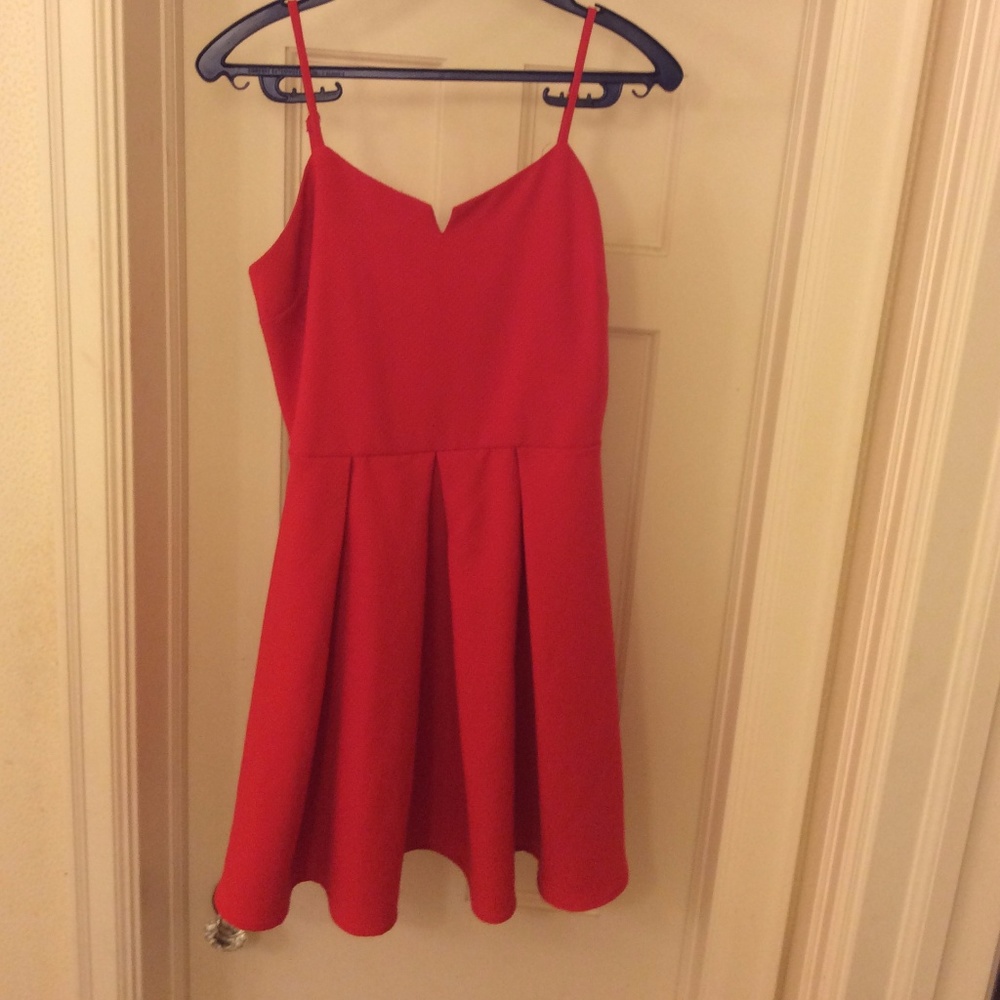 Everly red flare dress